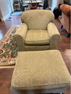 Easy chair with ottoman