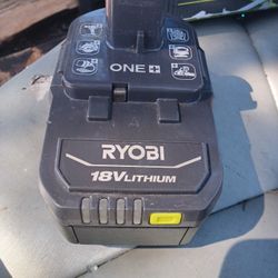 Ryobi 18v One+ Lithium Battery 