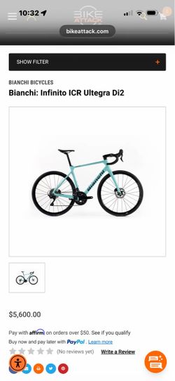 2025 Bianchi Infinito ICR Ultegra Di2 Sz57cm