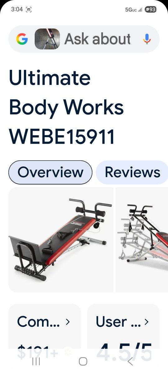 Bodyworkss WEBE15911 Adjustable exercise machine.. By WEIDER.