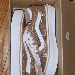 Vans Old Skool Classic Gold Glitter  Size 12 Kids