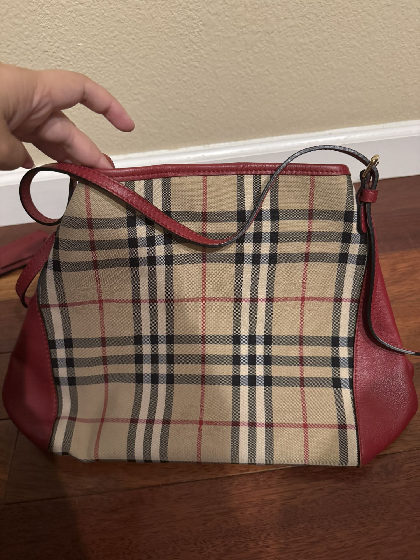 Red And Brown Burberry Handbag