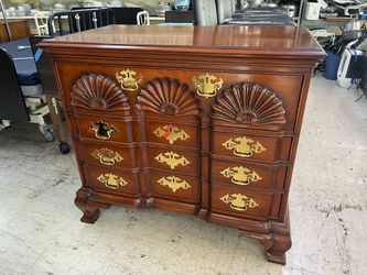 GORGEOUS SOLID WOOD DRESSER BRASS HANDLES