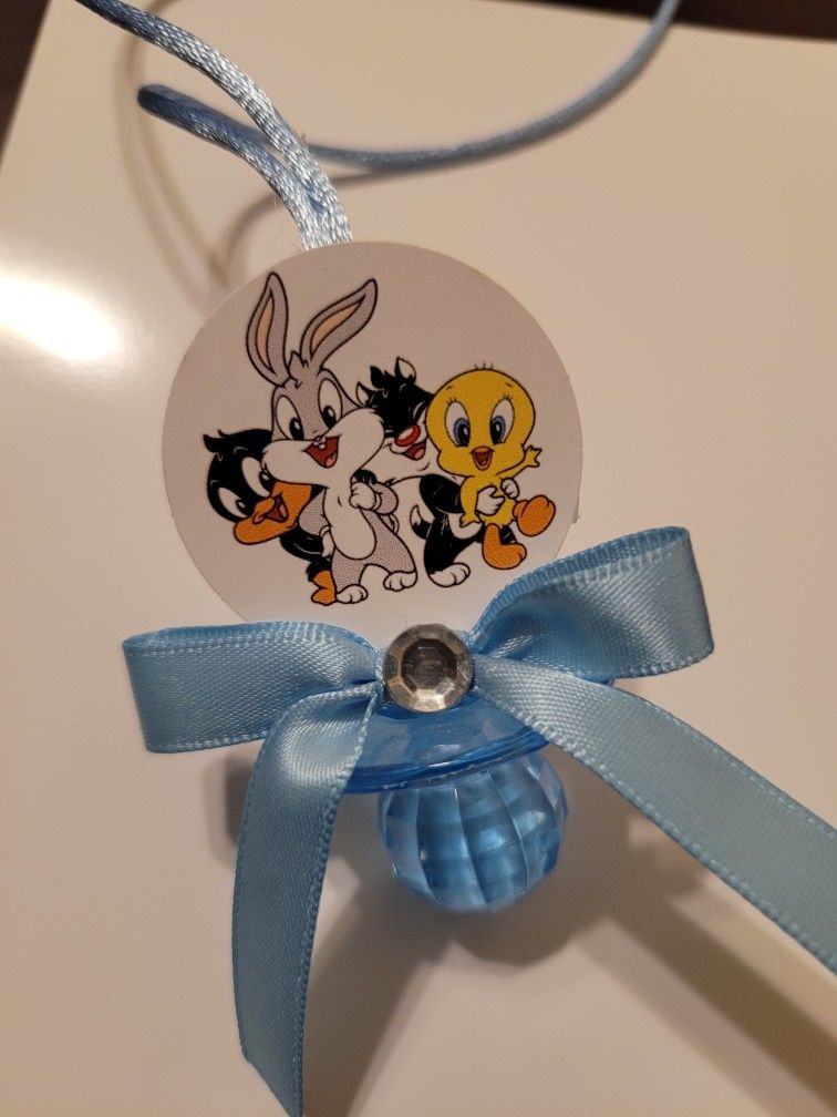 Baby Looney Tunes Baby Shower Pacifiers Guest Favor Necklaces