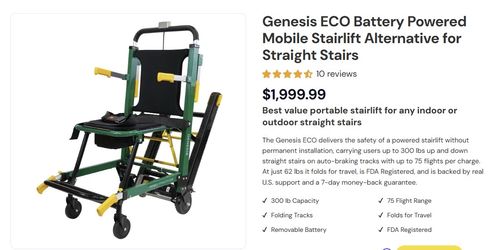 Genesis ECO Battery Powered Mobile Stairlift
