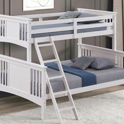 Brand New White Twin Over Full Bunk Bed