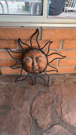 Metal Copper Sun Decor