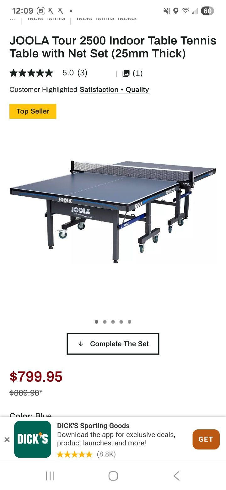 Joola Tour 2500 Indoor / Outdoor Table Tennis / Ping Pong Table