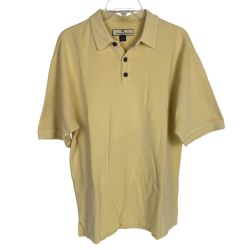 Tommy Bahama Men's Yellow Polo Shirt Short-Sleeve Silk Blend Size M