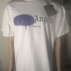 Palm Angles London Sprayed Logo T-shirt White - Medium 