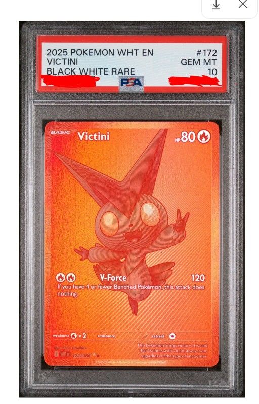 Victini White Flare 172/086 .... GEM MINT PSA 10