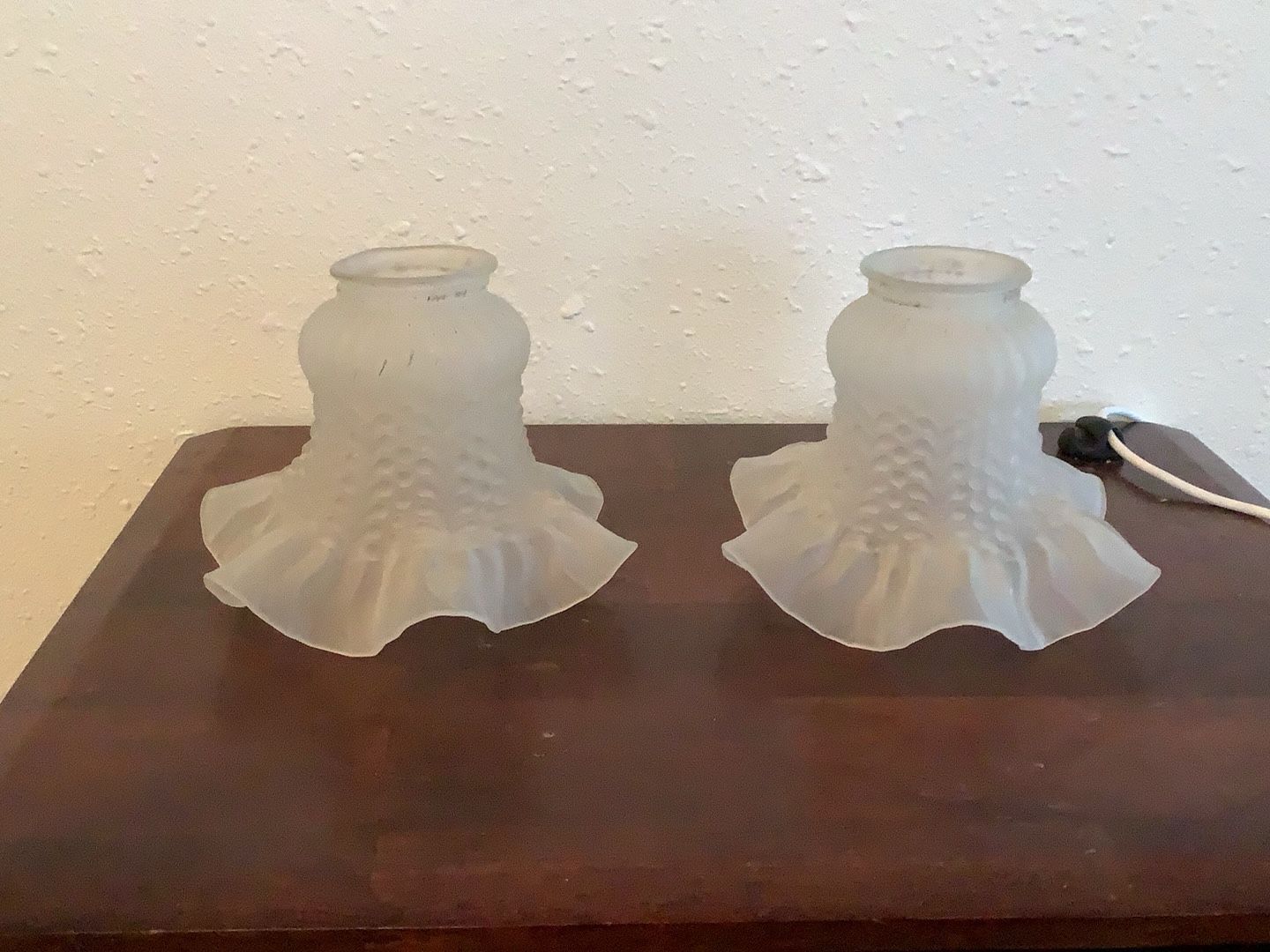 Glass Tulip Shaped Frosted Light Shades X2