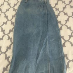 Vintage Denim Midi Long Skirt size 3 Blue Pencil Jeans Y2K 100% cotton 90s USA BEBOP