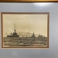 Historic Naval Photograph Of British Squadron At Spithead 