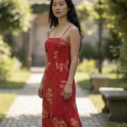 NEW House of Harlow Red Halter Dress Women’s  Size  Small  Halter  Long  A-Line  open back NWT