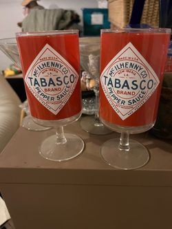 Tabasco glasses x2