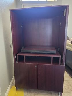 Solid wood entertainment cabinet/closet
