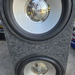 12" Speakers, Box, Amp, Wires, Capacitor 