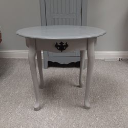 Round Grey End Table