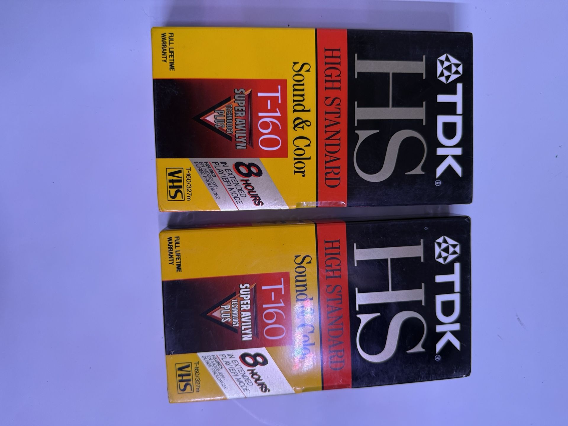 Lot Of 2 TDK E-HG T-120 Extra High Grade Blank VHS Tape Factory Sealed