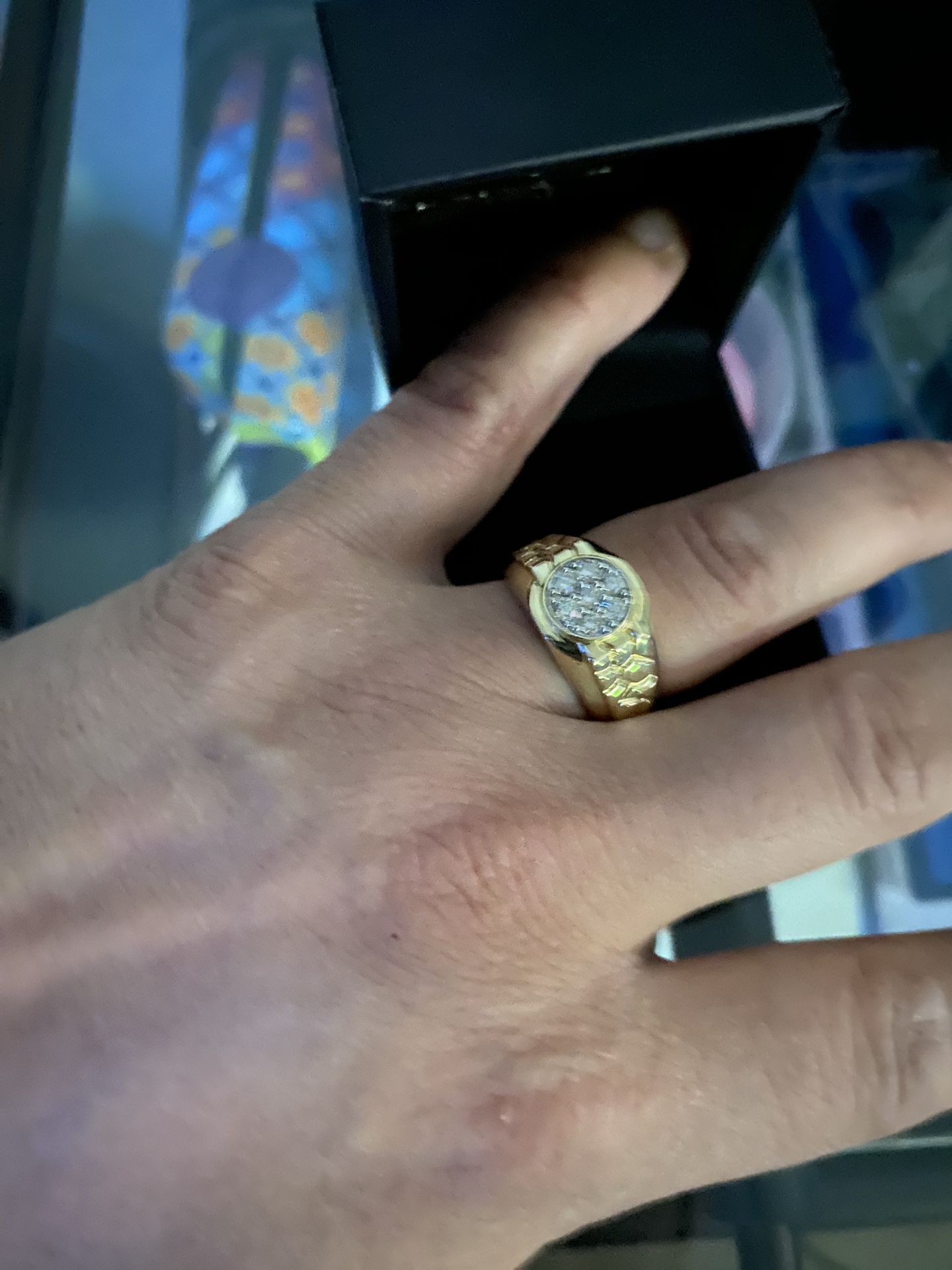 10k Gold Mans Diamond Ring 