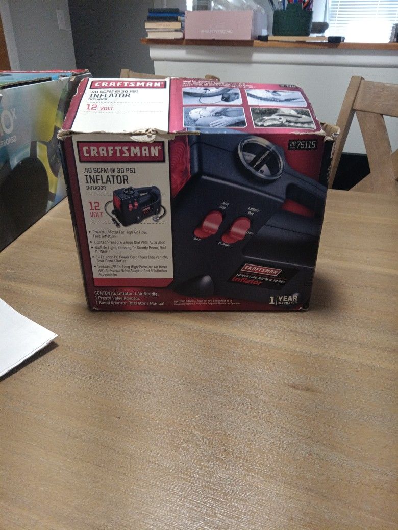 New Craftsman .40scfm 30psi Inflator 12 V