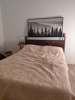 Bedframe (size full) with charging station (like new!)