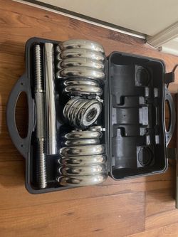 Chrome Adjustable Dumbbell Set with Case