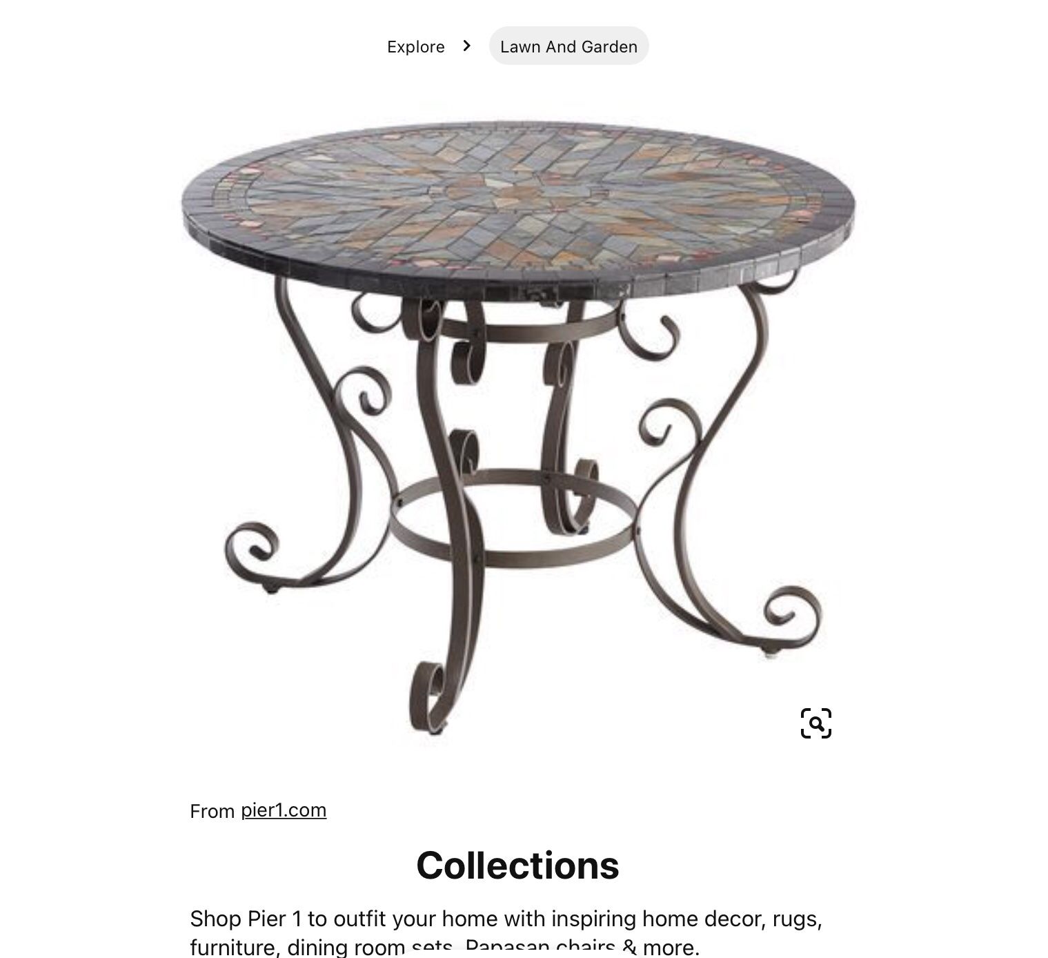pier 1 verazze 43” mosaic round dining table