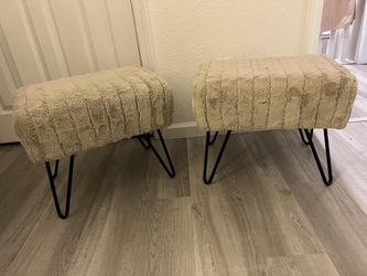 Beige Ottoman Pair