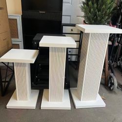 Tall Plant Stand for Indoor Outdoor,set of 3 Corner Plant Stand for Multiple Plants,Wood Pedestal Stands Flower Party Cake Display Stand,Sofa side tab