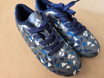 Dream Pairs Sz13K Youth Soccer Cleats - Multi-Color Geometric Pattern Lace Up