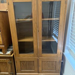 Oak Display Case/Cabinet