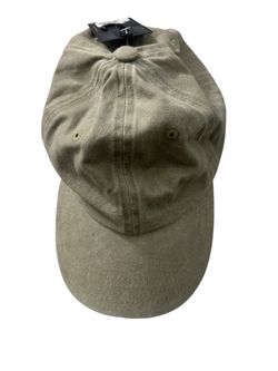 Green Cotton Twill Baseball Cap, Adjustable 6-Panel One Size Men's Solid