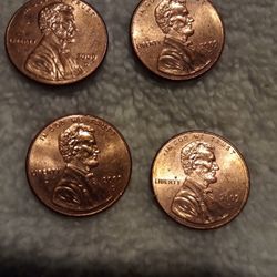 Extremely RARE US Coin Penny (2009)"D"Each Wt: 2.50 Set of 4. V.F./XF .(AU)