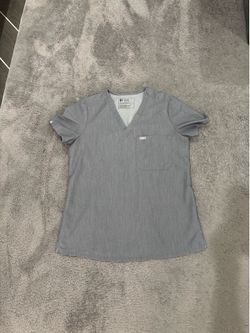 Small FIGS Graphite Scrub Top