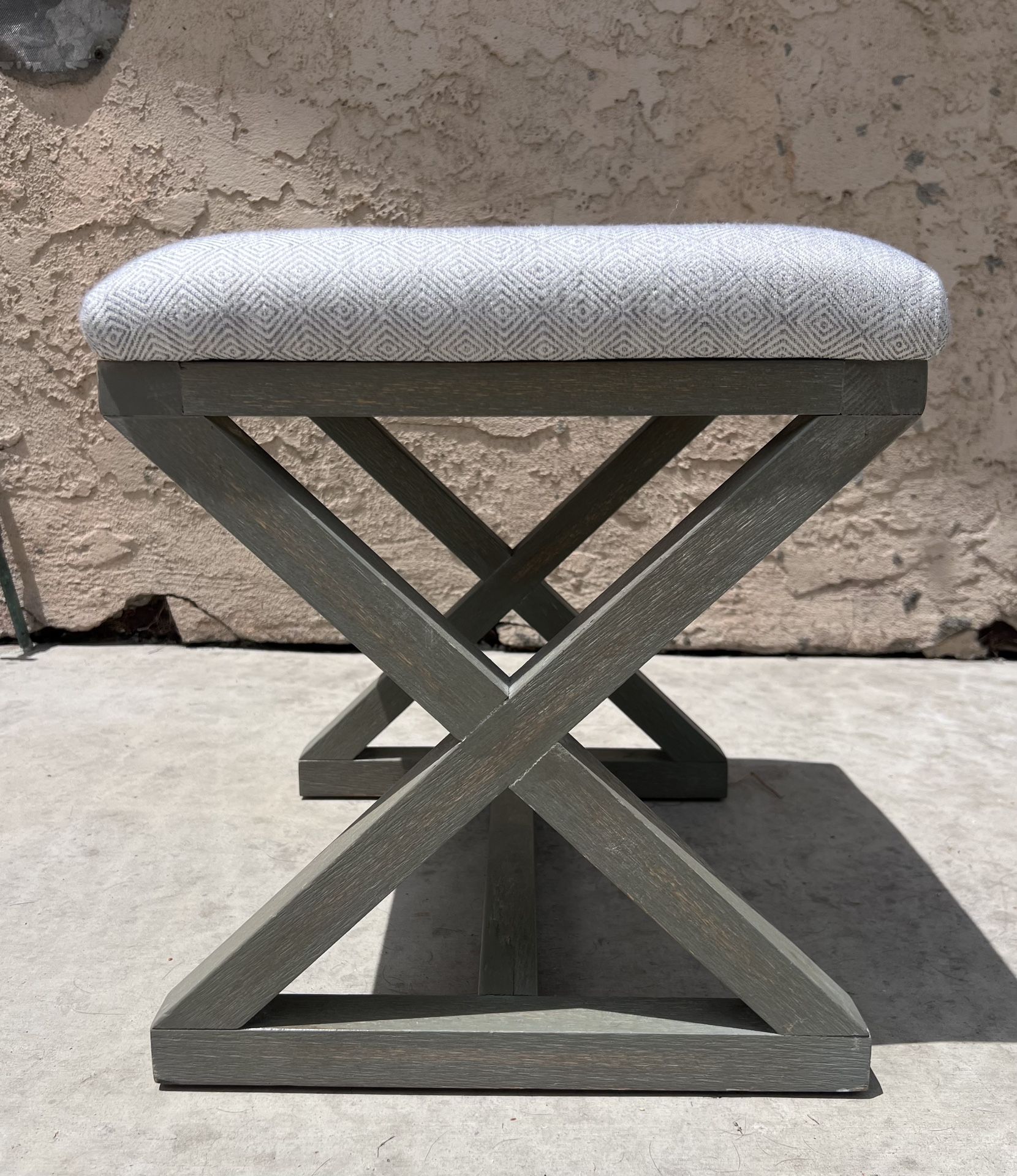 Cushion Wood Stool Beige