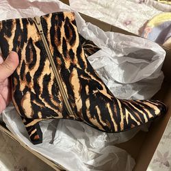 Tiger Print ankle boots