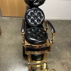 Black & Gold Barber Station Hair Washing Station Shampoo Unit w/ Ceramic Bowl 9010
