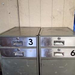 Actual Bank safety deposit drawers. Locking with keys