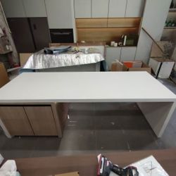 Pure White Luxury Kitchen Island Dinner Table 