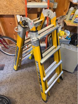 Little Giant Fiberglass Model 17 Extension Ladder – 17 ft Multi-Position, 300 lb Capacity