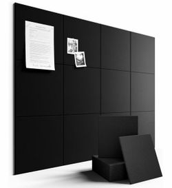 Large Felt Bulletin Board – 48" x 36" (12‑Pack) | Cork Board Alternative | Black