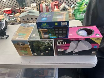 LED Lighting Lot – String Lights, Solar Deck Lights & Flood Bulbs