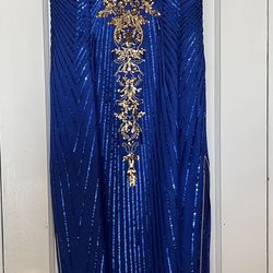 Qipao with sequences (Blue)