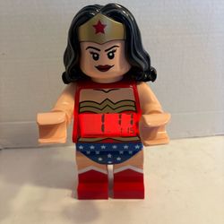 Lego DC Super Heroes Wonder Woman Light Up Digital Alarm Clock 9”