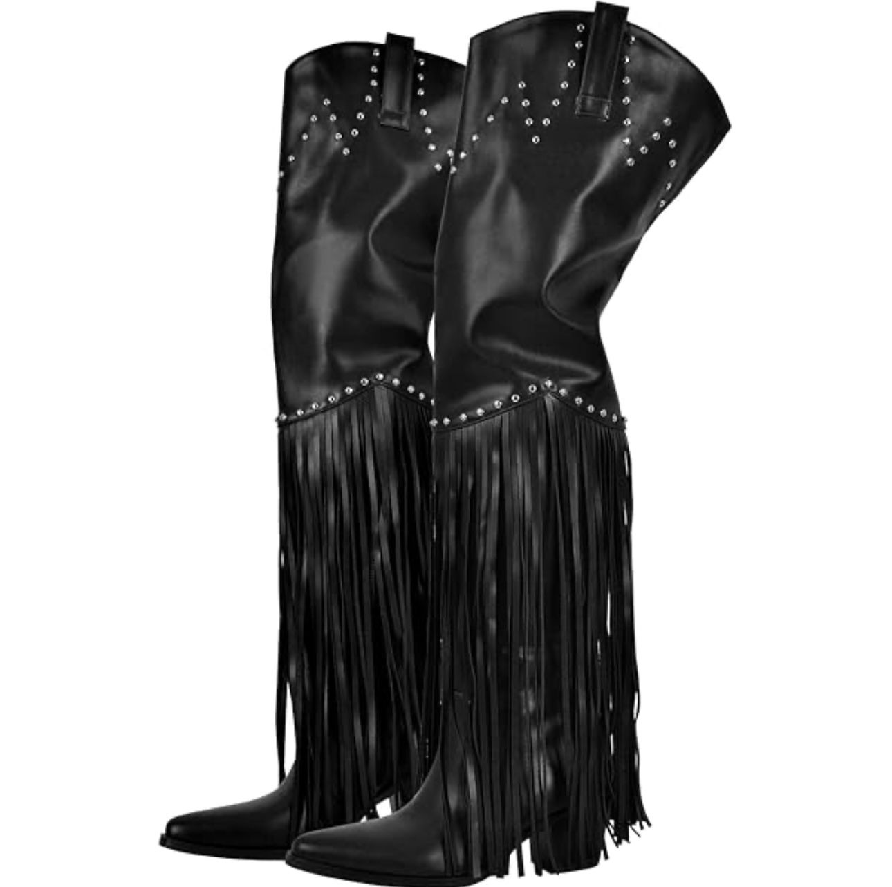 Cape Robbin Black Over the Knee Fringe Boots (Retired boot) New Size 8.5