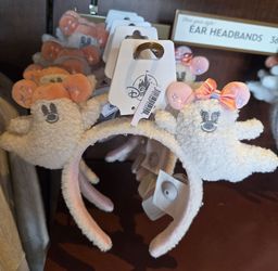 2026 NEW Mickey & Minnie Mouse Ghosts Ear Headband, Pastel Cutie Ghost