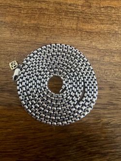 David Yurman chain 3.5mm thick 38” inches long  silver 925 with 14k gold tag