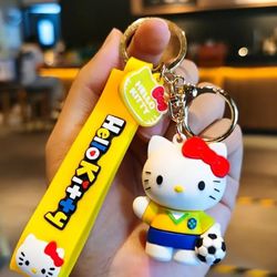 Cute Hallo Kitty Doll Keychain, Cartoon Pendant, Bag Backpack Charm, Car Pendant, Headphone Case, Gift Case Cover Accessories for Women Girls 